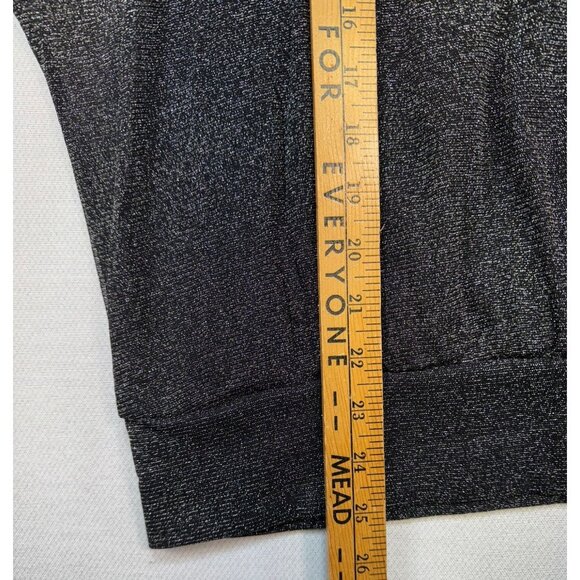 Lane Bryant Womens Metallic Knit Going Out Top Size 18/20 Black Gold Sheer - Picture 5 of 9